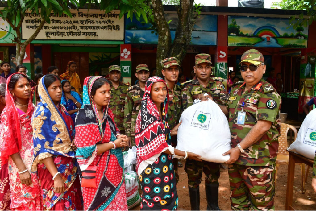 Progress report on rescue and relief distribution activities for flood by Bangladesh Army